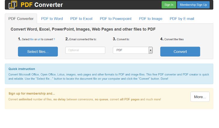 Пример онлайн-сервиса для преобразования в PDF