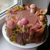 Иллюстрация к статье Как сделать бисквитный мох для декора торта