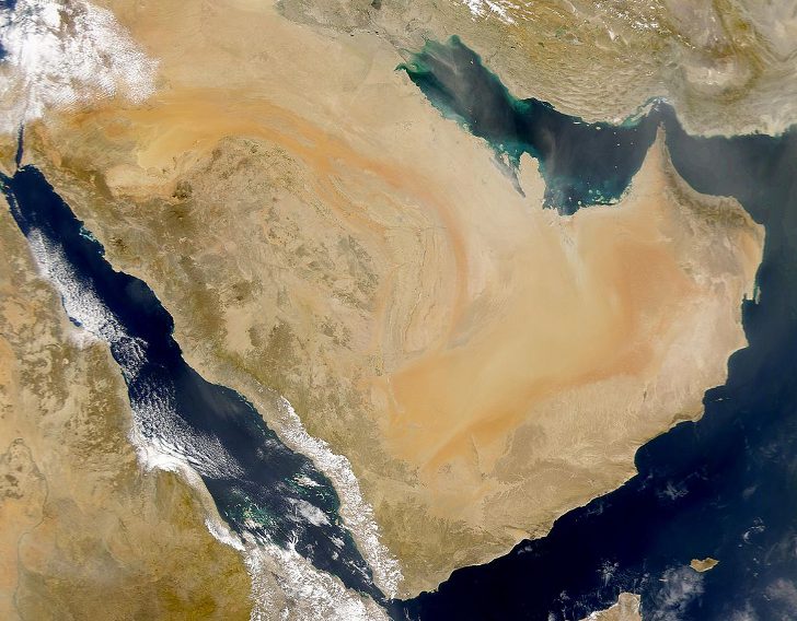 Вид на Аравийский полуостров с космоса